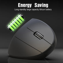 Load image into Gallery viewer, HXSJ T29 Bluetooth 3.0 Wireless Bluetooth 6-Keys 2400 DPI Adjustable Ergonomics Optical Vertical Mouse, 6 Buttons T29 Black, 6 Buttons T29 Grey