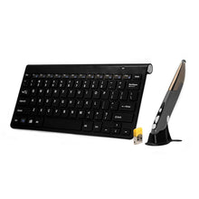Load image into Gallery viewer, KM-909 2.4GHz Wireless Multimedia Keyboard + Wireless Optical Pen Mouse with USB Receiver Set for Computer PC Laptop, Random Pen Mouse Color Delivery, KM-909 Keyboard + Pen Mouse (White), KM-909 Keyboard + Pen Mouse (Black)
