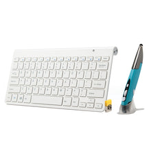 Load image into Gallery viewer, KM-909 2.4GHz Wireless Multimedia Keyboard + Wireless Optical Pen Mouse with USB Receiver Set for Computer PC Laptop, Random Pen Mouse Color Delivery, KM-909 Keyboard + Pen Mouse (White), KM-909 Keyboard + Pen Mouse (Black)