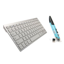 Load image into Gallery viewer, KM-808 2.4GHz Wireless Multimedia Keyboard + Wireless Optical Pen Mouse with USB Receiver Set for Computer PC Laptop, Random Pen Mouse Color Delivery, KM-808 Keyboard + Pen Mouse (White), KM-808 Keyboard + Pen Mouse (Black)