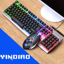Load image into Gallery viewer, YINDIAO K002 USB Wired Mechanical Feel RGB Backlight Keyboard + Optical Silent Mouse Set, RGB Backlight / Black, RGB Backlight / Silent / Black, Orange Backlight / Black, RGB Backlight / White