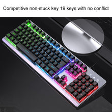 Load image into Gallery viewer, YINDIAO K002 USB Wired Mechanical Feel RGB Backlight Keyboard + Optical Silent Mouse Set, RGB Backlight / Black, RGB Backlight / Silent / Black, Orange Backlight / Black, RGB Backlight / White