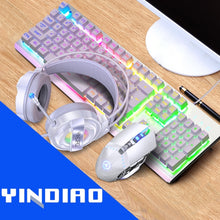 Load image into Gallery viewer, YINDIAO K002 USB Wired Mechanical Feel RGB Backlight Keyboard + Optical Mouse + Headset Set, RGB Backlight /  Black, RGB Backlight / Silent / Black, Orange Backlight / Black, RGB Backlight / White