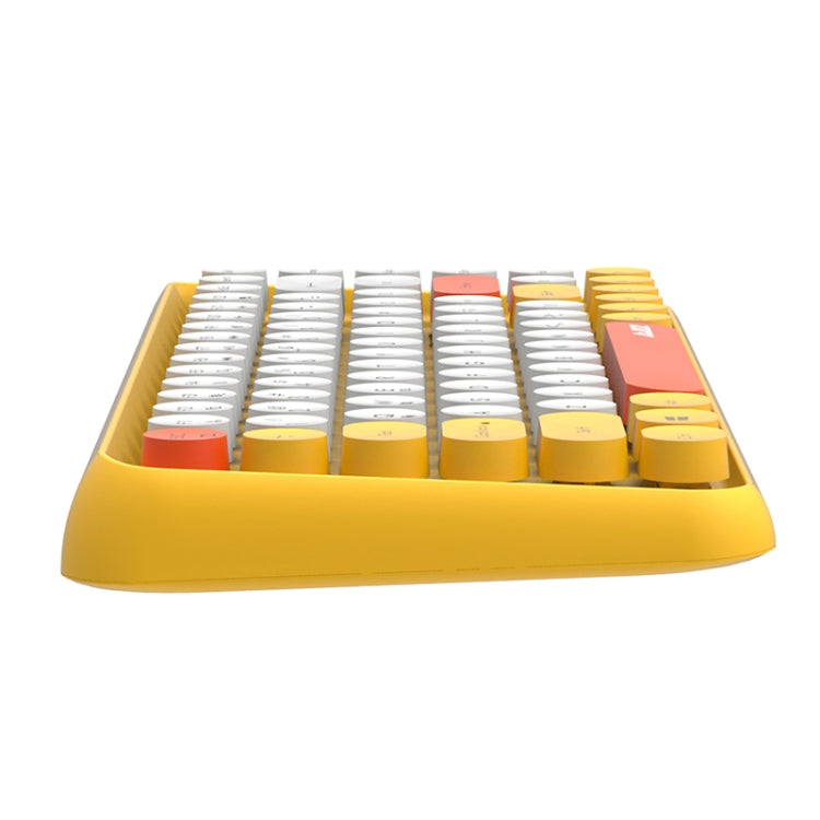 Ajazz 308I 84 Keys Tablet Mobile Phone Computer Household Office Bluetooth Keyboard, Grey, Yellow