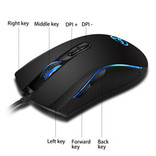 Load image into Gallery viewer, HXSJ A869 Colorful Glowing Wired Game 7-Keys 3200 DPI Adjustable Ergonomics Optical Mouse, A869