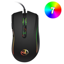 Load image into Gallery viewer, HXSJ A869 Colorful Glowing Wired Game 7-Keys 3200 DPI Adjustable Ergonomics Optical Mouse, A869