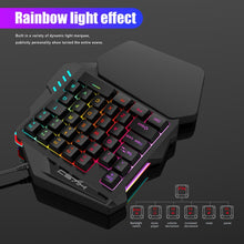 Load image into Gallery viewer, HXSJ V100 Universal One-hand 35-Keys Mechanical Blue Axis Seven-color Backlight Wired Gaming Keyboard, Length: 1.6m