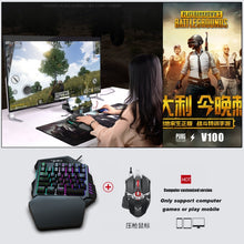 Load image into Gallery viewer, HXSJ V100 Universal One-hand 35-Keys Mechanical Blue Axis Seven-color Backlight Wired Gaming Keyboard, Length: 1.6m