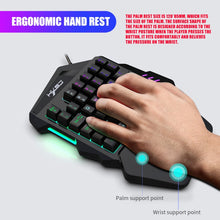 Load image into Gallery viewer, HXSJ V100 Universal One-hand 35-Keys Mechanical Blue Axis Seven-color Backlight Wired Gaming Keyboard, Length: 1.6m