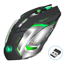 Load image into Gallery viewer, HXSJ M10 2.4GHz 6-keys USB Rechargeable Colorful Lighting Ergonomic 2400DPI Wireless Optical Gaming Mouse for Desktop Computers, M10