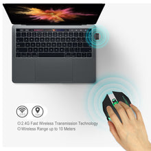 Load image into Gallery viewer, HXSJ M10 2.4GHz 6-keys USB Rechargeable Colorful Lighting Ergonomic 2400DPI Wireless Optical Gaming Mouse for Desktop Computers, M10
