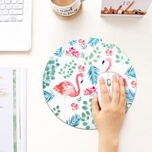 Load image into Gallery viewer, Printed Flamingo Pattern Circular Mouse Pad, Diameter: 22cm, Printed Flamingo