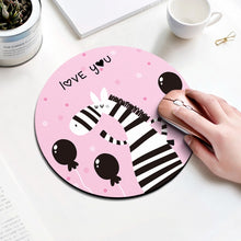 Load image into Gallery viewer, Zebra Pattern Circular Mouse Pad, Diameter: 22cm, Zebra
