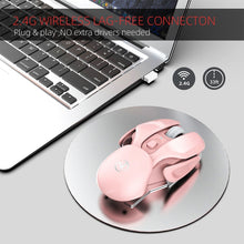Load image into Gallery viewer, HXSJ T37 2.4GHz 1600dpi 3-modes Adjustable Wireless Mute Mouse, T37 Black, T37 Pink
