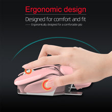 Load image into Gallery viewer, HXSJ T37 2.4GHz 1600dpi 3-modes Adjustable Wireless Mute Mouse, T37 Black, T37 Pink