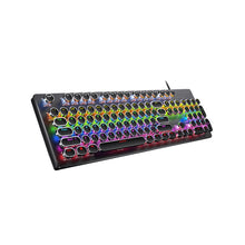 Load image into Gallery viewer, YINDIAO Electroplating Punk Mixed Light USB Mechanical Gaming Wired Keyboard, Tea Shaft, Electroplating Punk,Tea Shaft (Black)