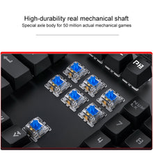 Load image into Gallery viewer, YINDIAO Electroplating Punk Mixed Light USB Mechanical Gaming Wired Keyboard, Tea Shaft, Electroplating Punk,Tea Shaft (Black)