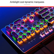 Load image into Gallery viewer, YINDIAO Electroplating Punk Mixed Light USB Mechanical Gaming Wired Keyboard, Tea Shaft, Electroplating Punk,Tea Shaft (Black)