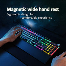 Load image into Gallery viewer, AULA F2088 108 Keys Mixed Light Plating Punk Mechanical Blue Switch Wired USB Gaming Keyboard with Metal Button, Blue Switch Silver