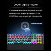 Load image into Gallery viewer, AULA F2088 108 Keys Mixed Light Plating Punk Mechanical Blue Switch Wired USB Gaming Keyboard with Metal Button, Blue Switch Silver
