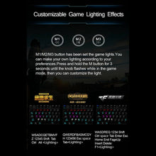 Load image into Gallery viewer, AULA F2088 108 Keys Mixed Light Plating Punk Mechanical Blue Switch Wired USB Gaming Keyboard with Metal Button, Blue Switch Silver
