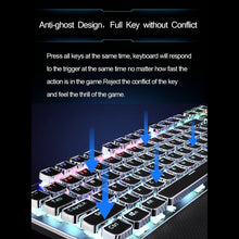 Load image into Gallery viewer, AULA F2088 108 Keys Mixed Light Mechanical Blue Switch Wired USB Gaming Keyboard with Metal Button, Blue Switch Black