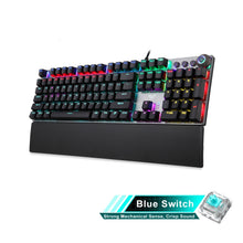 Load image into Gallery viewer, AULA F2088 108 Keys Mixed Light Mechanical Blue Switch Wired USB Gaming Keyboard with Metal Button, Blue Switch Black
