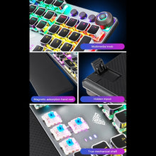 Load image into Gallery viewer, AULA F2088 108 Keys Mixed Light Mechanical Blue Switch Wired USB Gaming Keyboard with Metal Button, Blue Switch Black