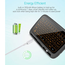 Load image into Gallery viewer, H18+ 2.4GHz Mini Wireless Keyboard Full Touchpad with 3-Level Adjustable Backlight(Black), H18+ Backlight Keyboard