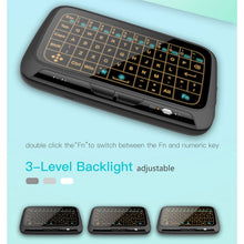Load image into Gallery viewer, H18+ 2.4GHz Mini Wireless Keyboard Full Touchpad with 3-Level Adjustable Backlight(Black), H18+ Backlight Keyboard