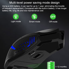 Load image into Gallery viewer, ET X-08 7-keys 2400DPI 2.4G Wireless Mute Gaming Mouse with USB Receiver &amp; Colorful Backlight