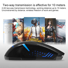 Load image into Gallery viewer, ET X-08 7-keys 2400DPI 2.4G Wireless Mute Gaming Mouse with USB Receiver &amp; Colorful Backlight