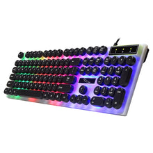 Load image into Gallery viewer, Chasing Leopard G21 USB 104-keys Waterproof Floating Round Punk Keycap Colorful Backlight Mechanical Feel Wired Keyboard, Length: 1.3m