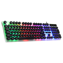 Load image into Gallery viewer, Chasing Leopard G21 USB 104-keys Waterproof Floating Round Punk Keycap Colorful Backlight Mechanical Feel Wired Keyboard, Length: 1.3m