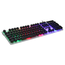 Load image into Gallery viewer, Chasing Leopard G21 USB 104-keys Waterproof Floating Round Punk Keycap Colorful Backlight Mechanical Feel Wired Keyboard, Length: 1.3m