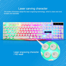 Load image into Gallery viewer, Chasing Leopard G21 USB 104-keys Waterproof Floating Round Punk Keycap Colorful Backlight Mechanical Feel Wired Keyboard, Length: 1.3m