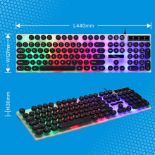 Load image into Gallery viewer, Chasing Leopard G21 USB 104-keys Waterproof Floating Round Punk Keycap Colorful Backlight Mechanical Feel Wired Keyboard, Length: 1.3m