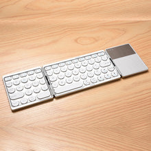 Load image into Gallery viewer, GK408 Three-fold Rechargeable Wireless Bluetooth Keyboard with Touchpad, Support Android / IOS / Windows