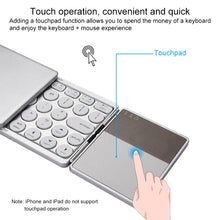 Load image into Gallery viewer, GK408 Three-fold Rechargeable Wireless Bluetooth Keyboard with Touchpad, Support Android / IOS / Windows
