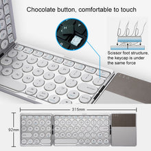 Load image into Gallery viewer, GK408 Three-fold Rechargeable Wireless Bluetooth Keyboard with Touchpad, Support Android / IOS / Windows