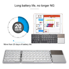 Load image into Gallery viewer, GK408 Three-fold Rechargeable Wireless Bluetooth Keyboard with Touchpad, Support Android / IOS / Windows