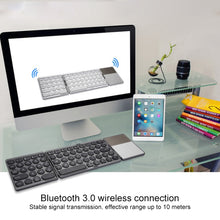 Load image into Gallery viewer, GK408 Three-fold Rechargeable Wireless Bluetooth Keyboard with Touchpad, Support Android / IOS / Windows