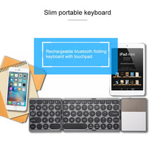 Load image into Gallery viewer, GK408 Three-fold Rechargeable Wireless Bluetooth Keyboard with Touchpad, Support Android / IOS / Windows