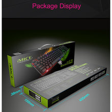 Load image into Gallery viewer, iMICE AK-600 Wired USB Floating Keycap Characters Glow Backlit Gaming Keyboard, Glow Backlit (Black)