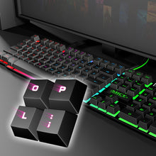 Load image into Gallery viewer, iMICE AK-600 Wired USB Floating Keycap Characters Glow Backlit Gaming Keyboard, Glow Backlit (Black)