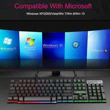 Load image into Gallery viewer, iMICE AK-600 Wired USB Floating Keycap Characters Glow Backlit Gaming Keyboard, Glow Backlit (Black)