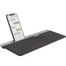 Load image into Gallery viewer, Logitech K580 Dual Modes Thin and Light Multi-device Wireless Keyboard with Phone Holder