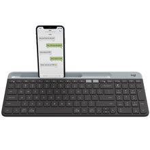 Load image into Gallery viewer, Logitech K580 Dual Modes Thin and Light Multi-device Wireless Keyboard with Phone Holder