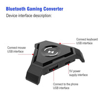 Load image into Gallery viewer, HXSJ P5 Bluetooth 4.1 Keyboard Mouse Bluetooth Gaming Converter, Can Not Be Pressed Version