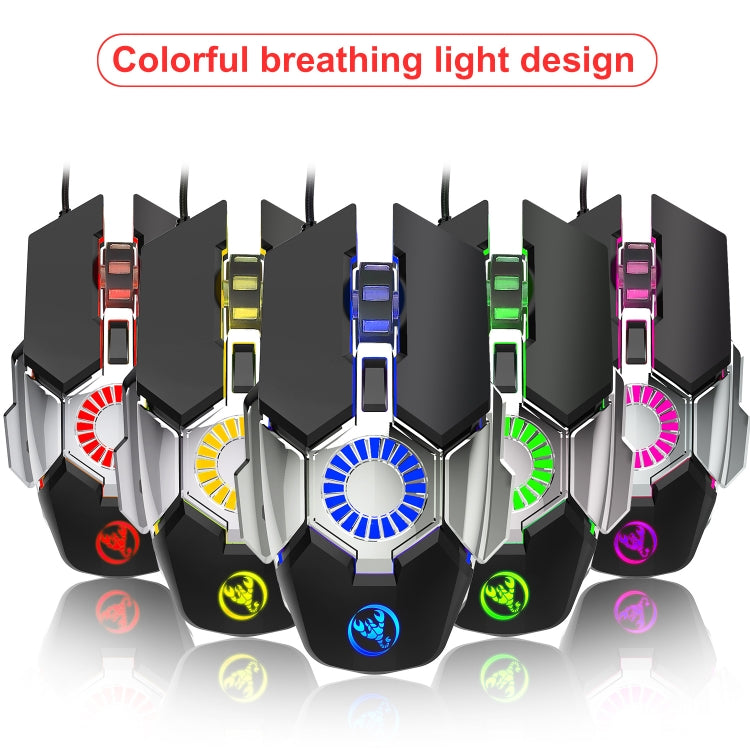 HXSJ J700 Colorful Lighting Programmable E-sports Gaming Wired Mouse, J700